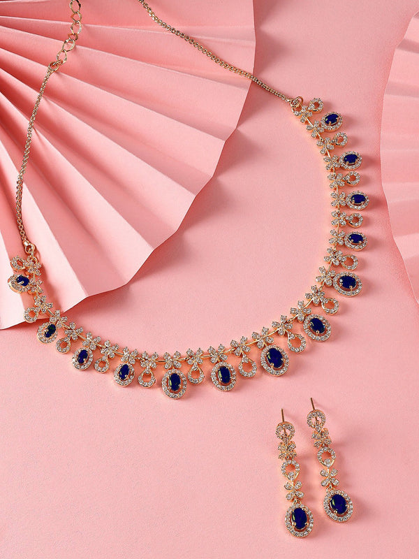Rose Gold-Plated CZ Jewellery Set